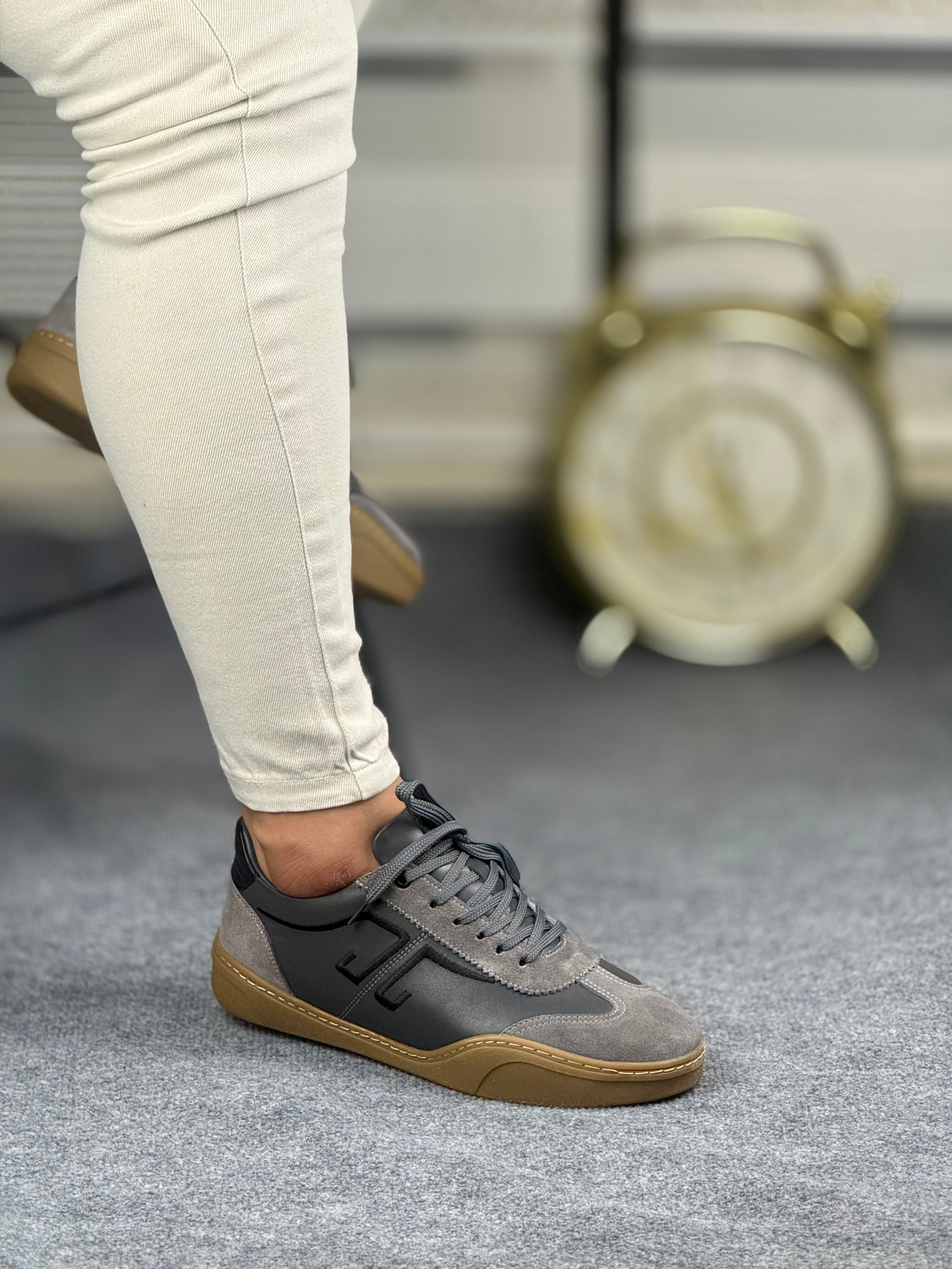 033 GRİ DERİ AYAKKABI