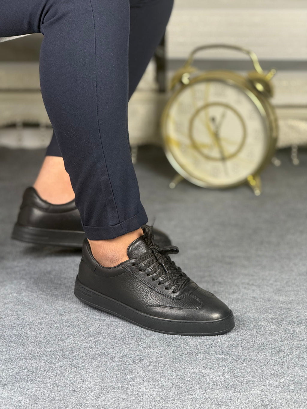 059 SİYAH ERKEK DERİ AYAKKABI