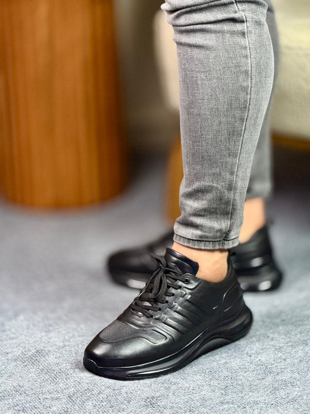 069 SİYAH ERKEK DERİ AYAKKABI