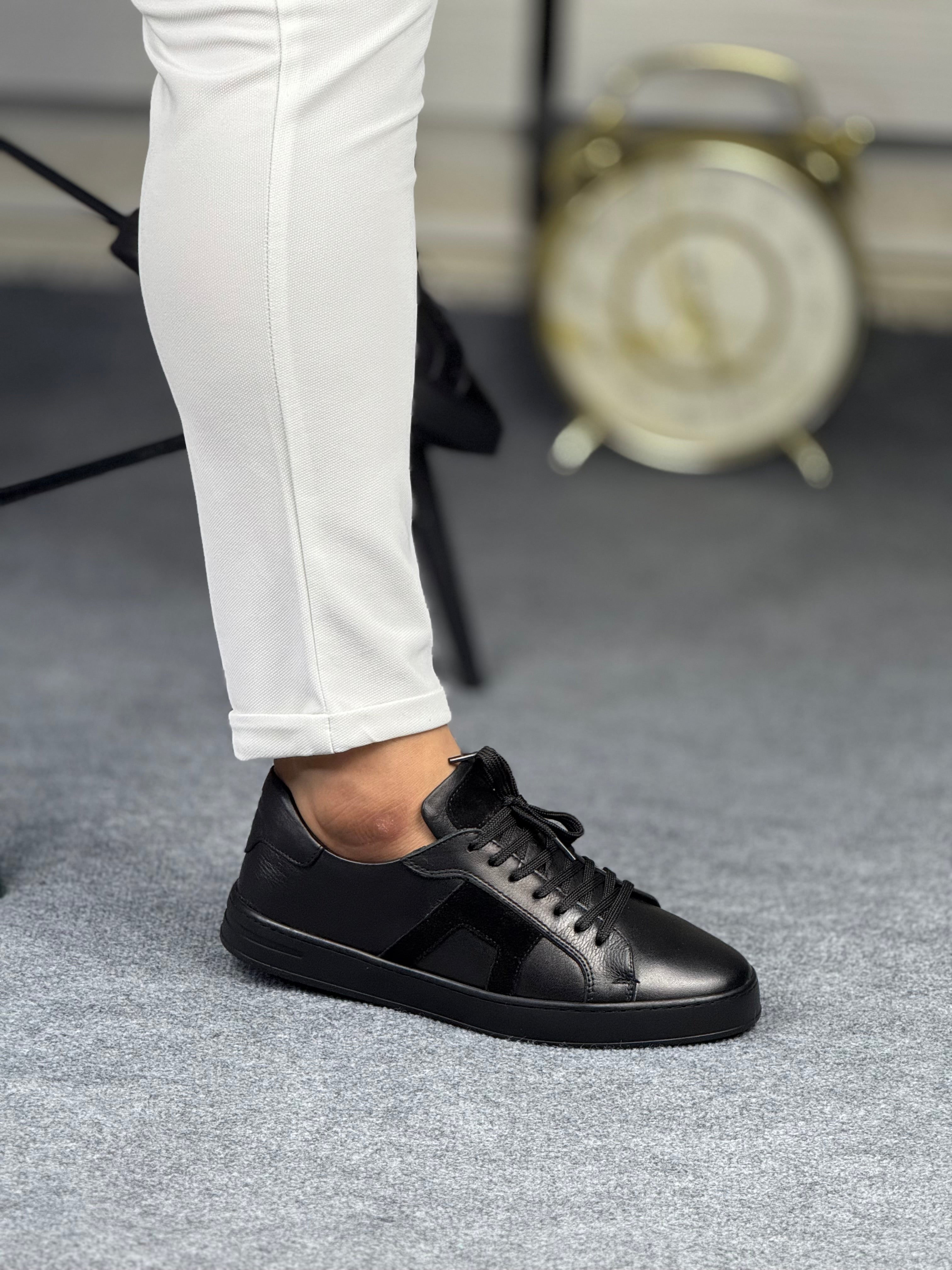 SANTONİ SİYAH ERKEK DERİ AYAKKABI