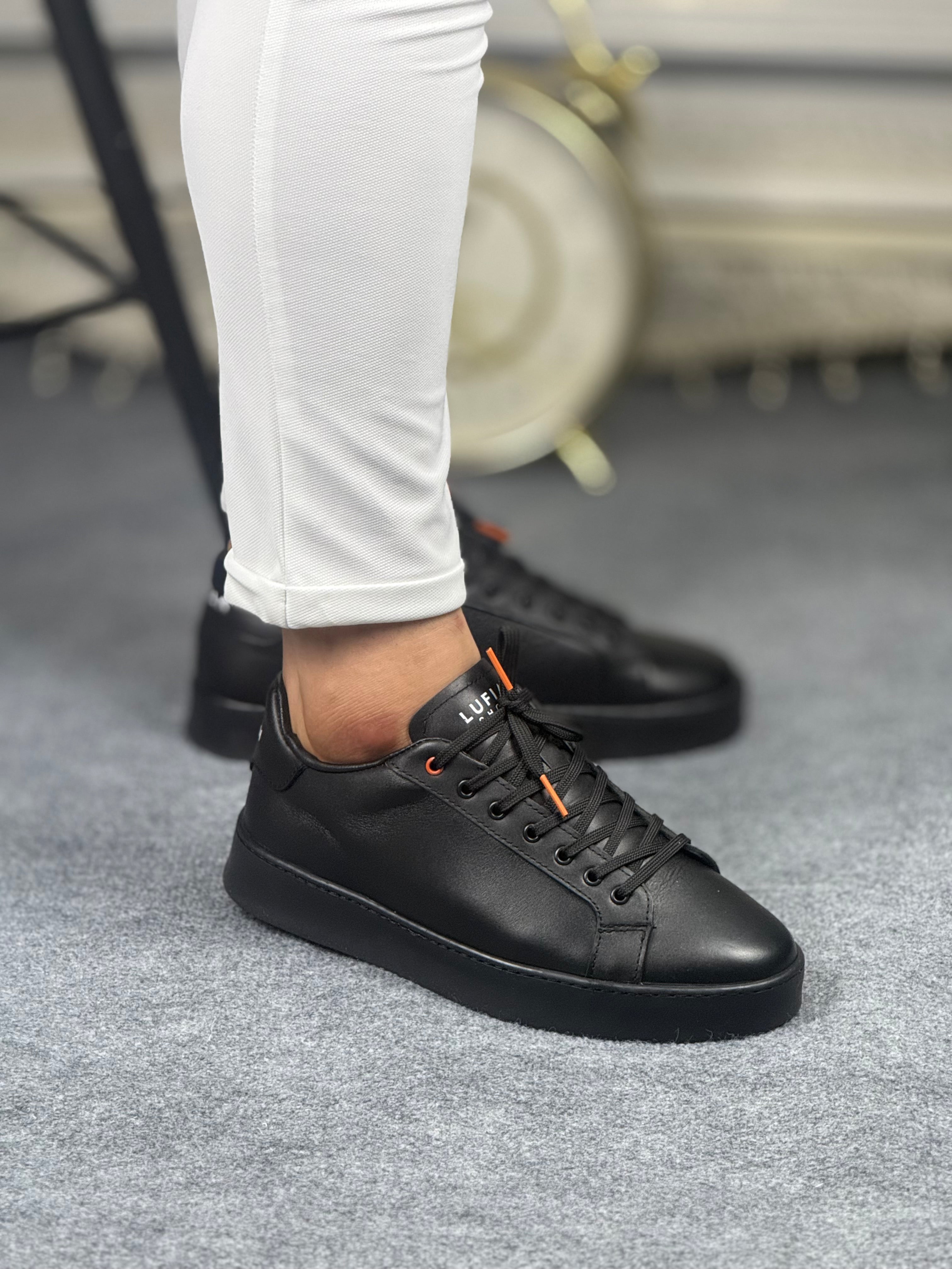 LUFİAN SİYAH ERKEK DERİ AYAKKABI