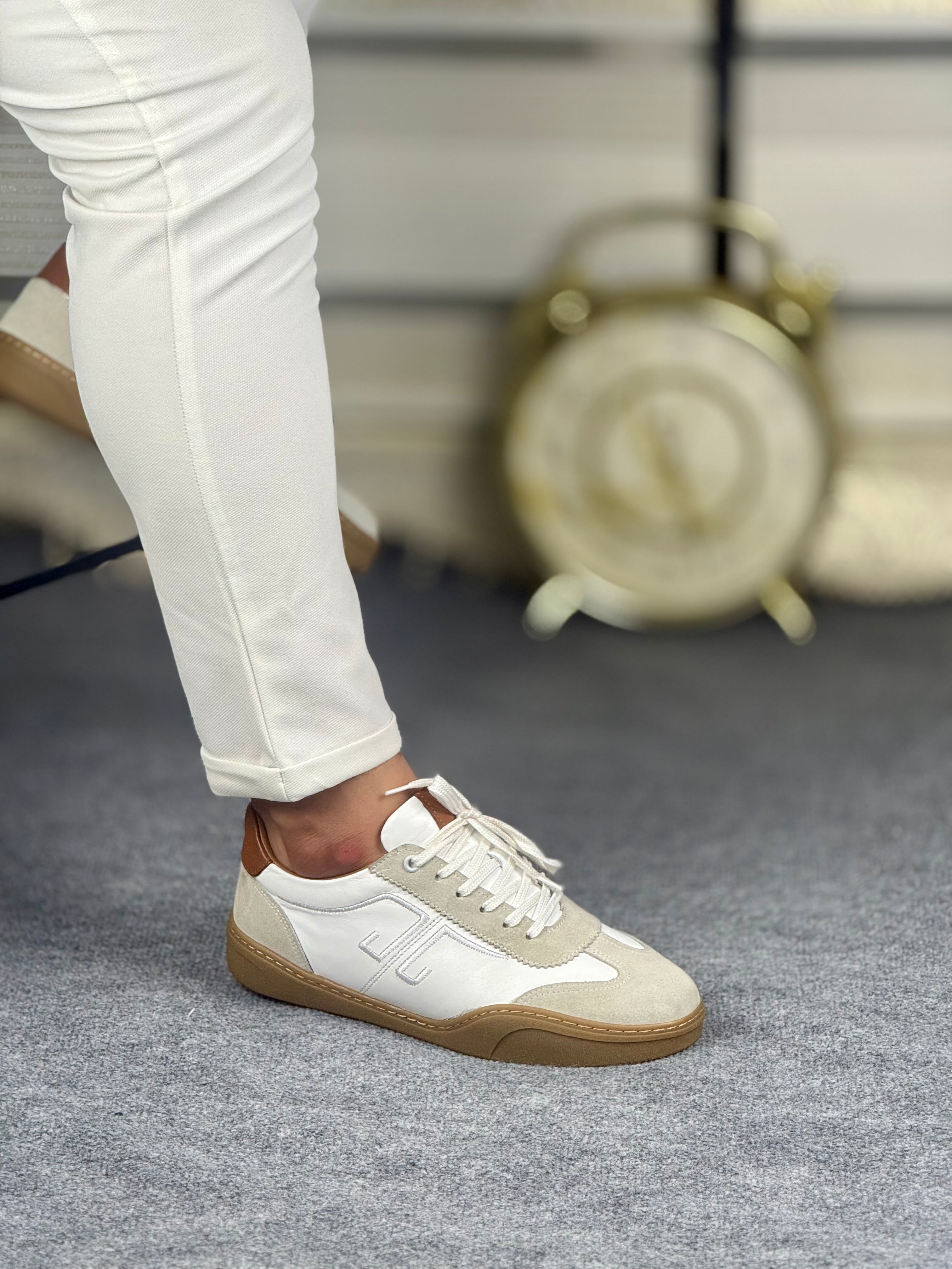 033 BEYAZ ERKEK DERİ AYAKKABI