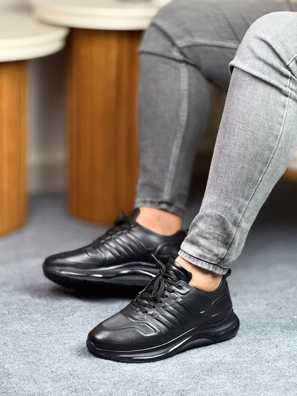 069 SİYAH ERKEK DERİ AYAKKABI