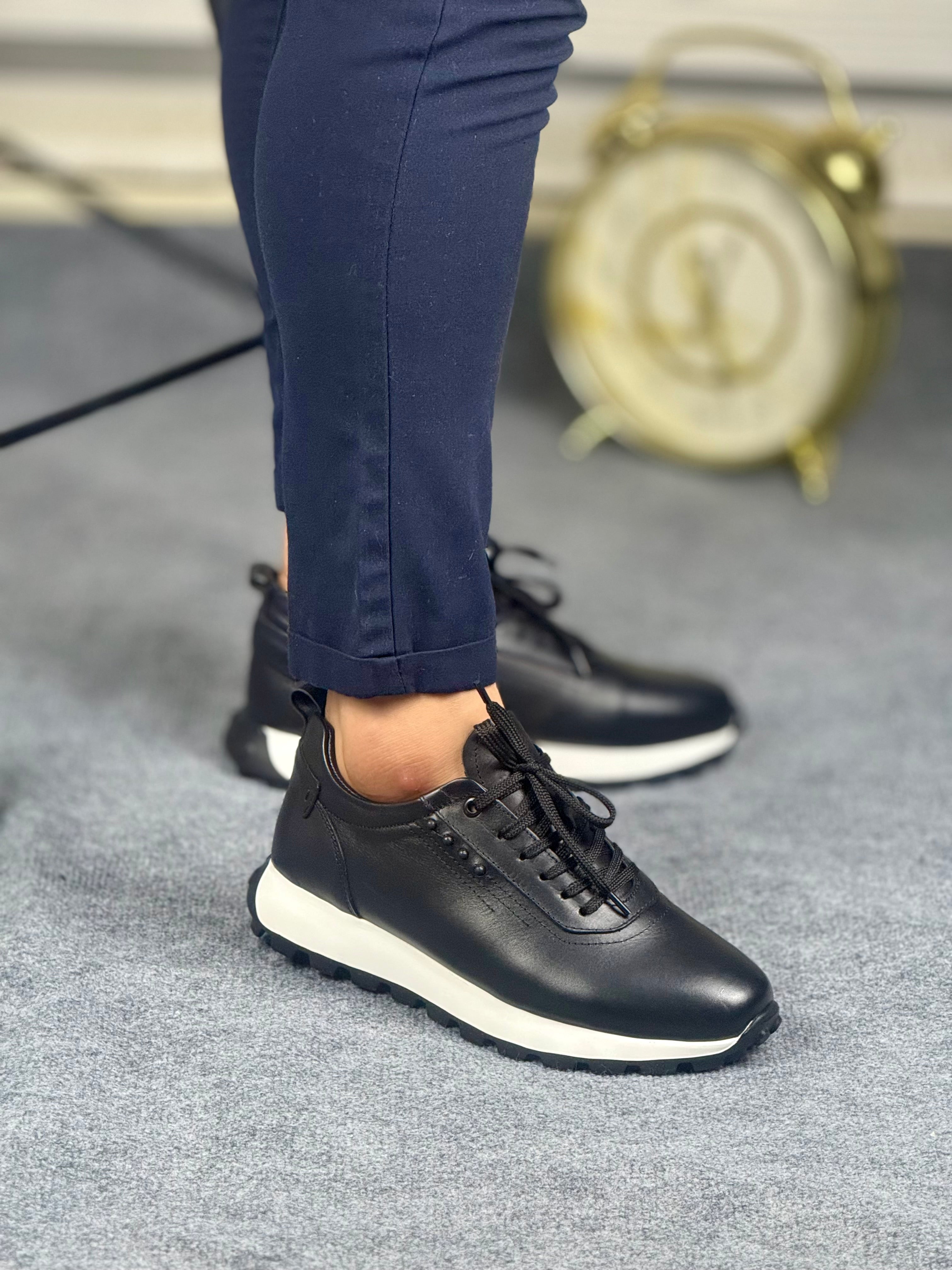 800 SİYAH ERKEK DERİ AYAKKABI