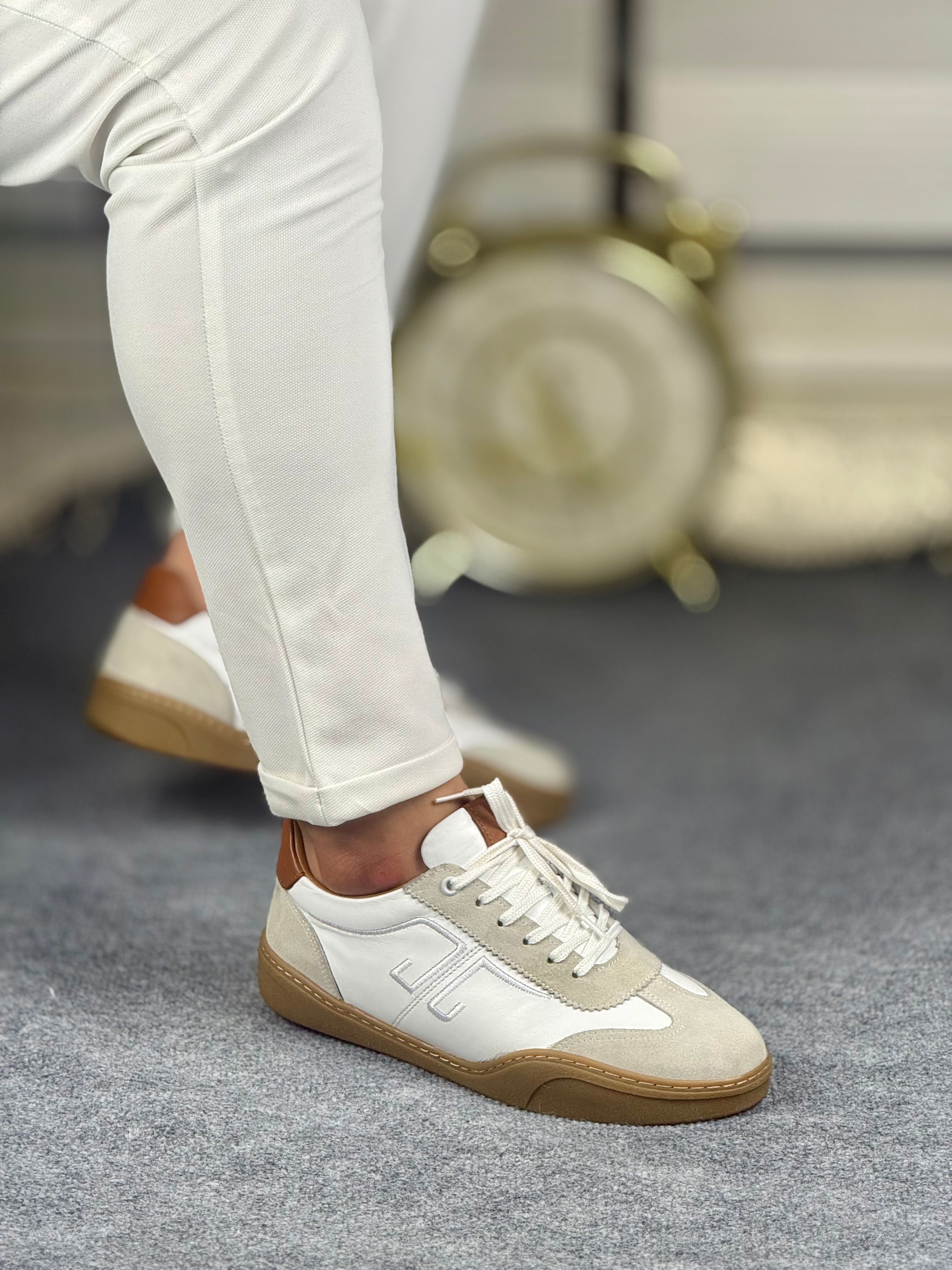 033 BEYAZ ERKEK DERİ AYAKKABI