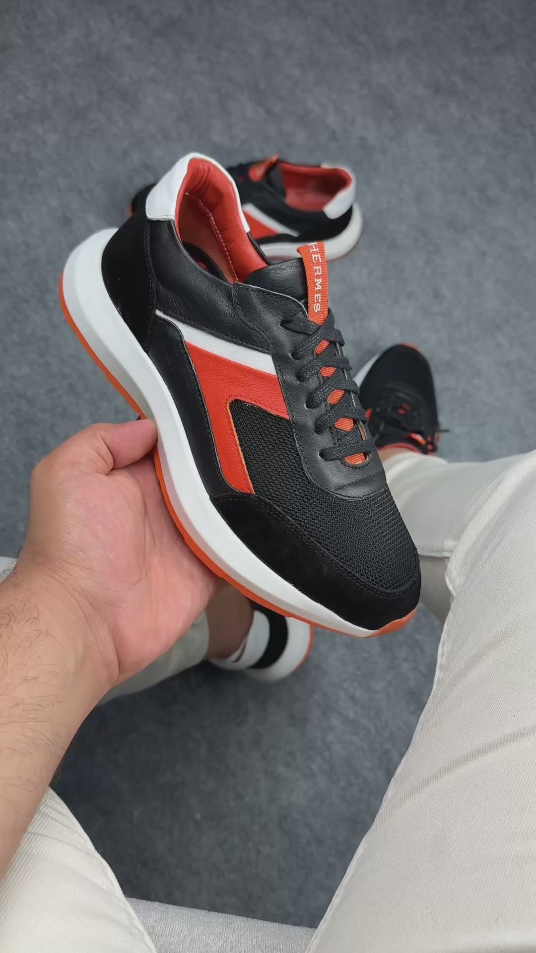 HERMES SİYAH DERİ AYAKKABI